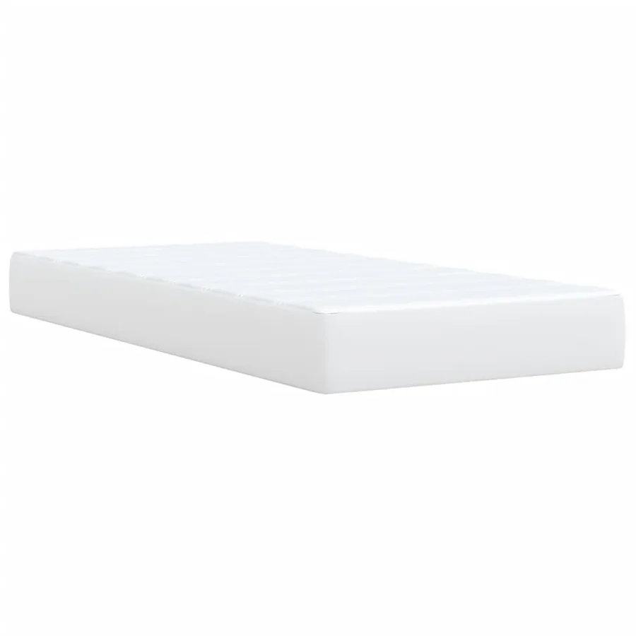 Sommier à lattes de lit avec matelas Blanc 90x190 cm Similicuir - 9