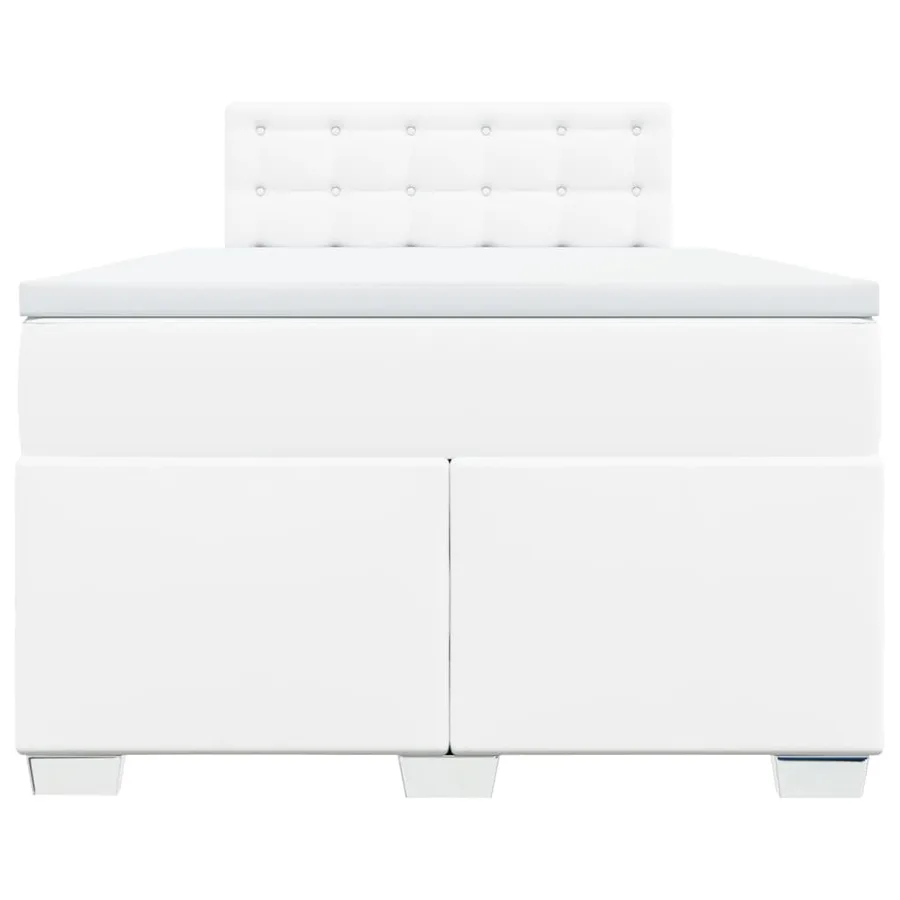 Sommier à lattes de lit avec matelas Blanc 120x200cm Similicuir - 4