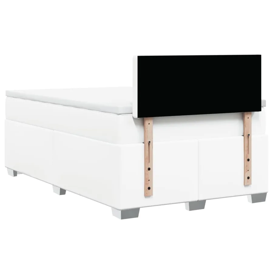 Sommier à lattes de lit avec matelas Blanc 120x200cm Similicuir - 6
