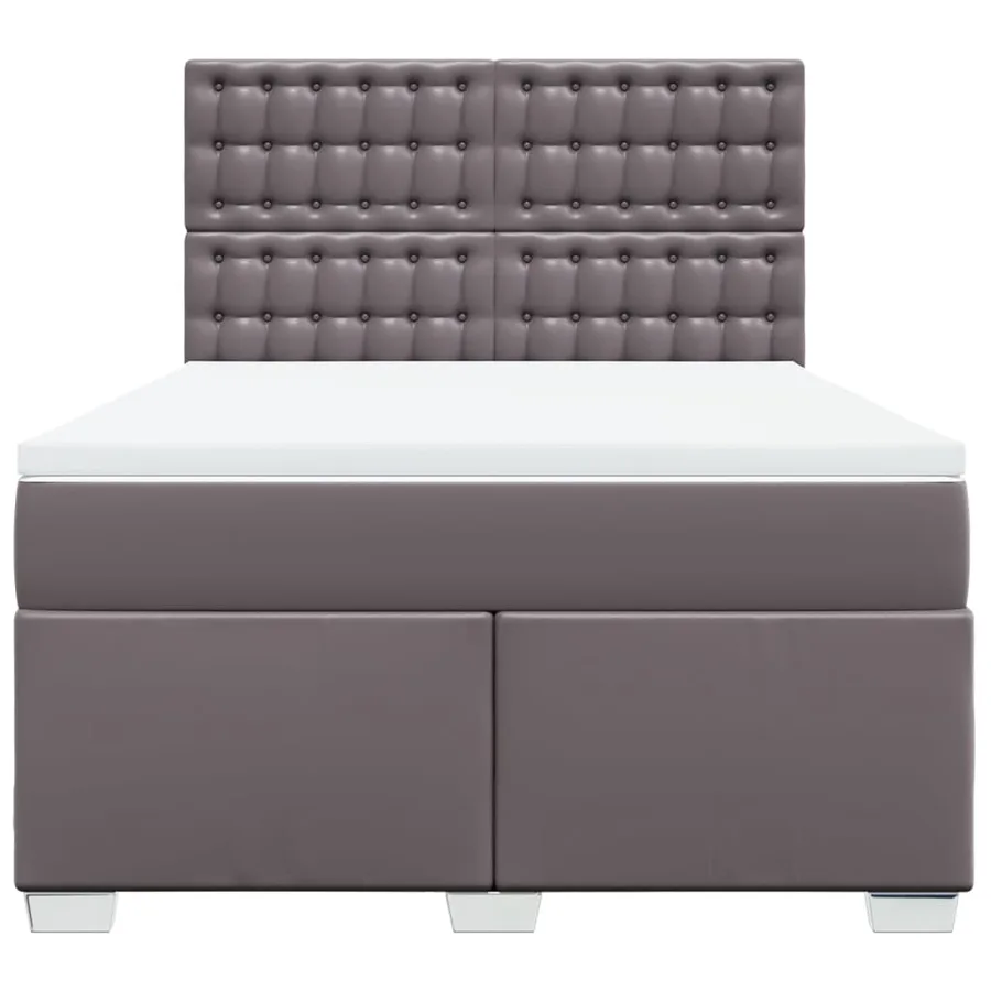 Sommier à lattes de lit avec matelas Gris 160x200 cm Similicuir - 6