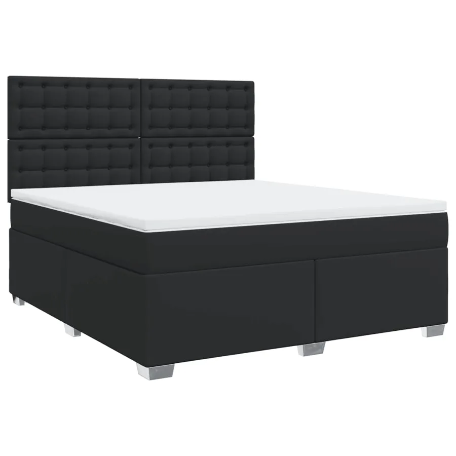 Sommier à lattes de lit avec matelas Noir 180x200 cm Similicuir - 3