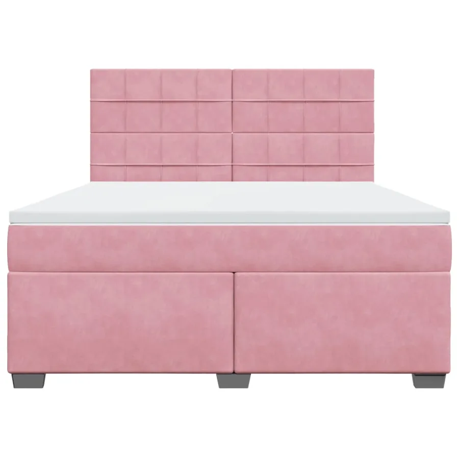 Sommier à lattes de lit avec matelas Rose 180x200 cm Velours - 4