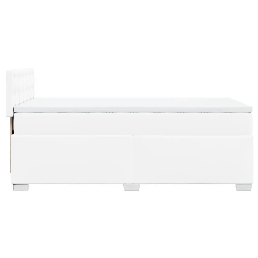 Sommier à lattes de lit avec matelas Blanc 90x190 cm Similicuir - 5