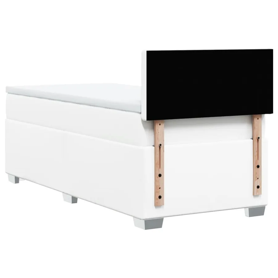 Sommier à lattes de lit avec matelas Blanc 90x190 cm Similicuir - 6