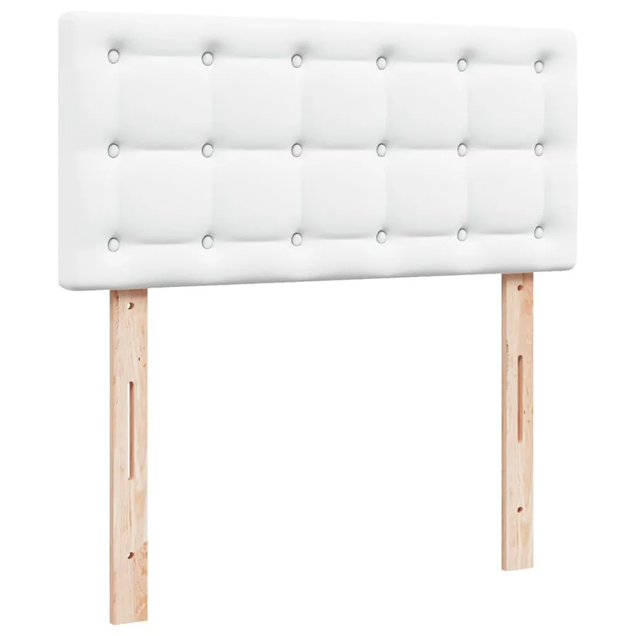 Sommier à lattes de lit avec matelas Blanc 90x190 cm Similicuir - 7