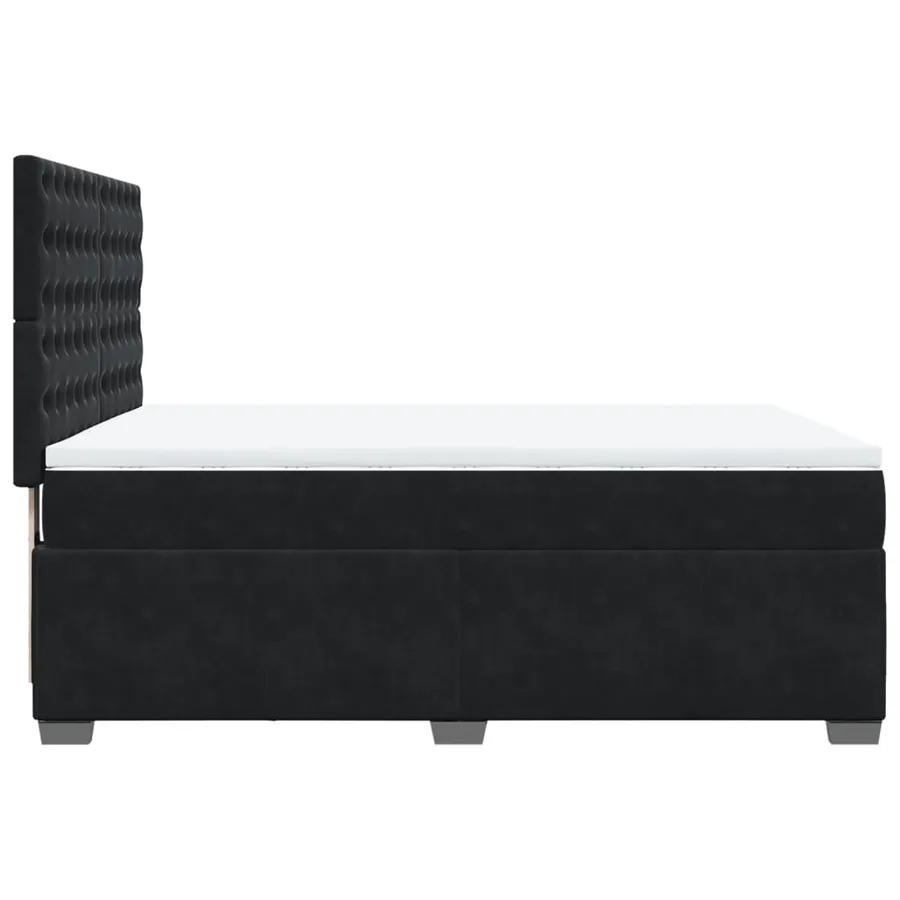 Sommier à lattes de lit avec matelas Noir 140x200 cm Velours - 11