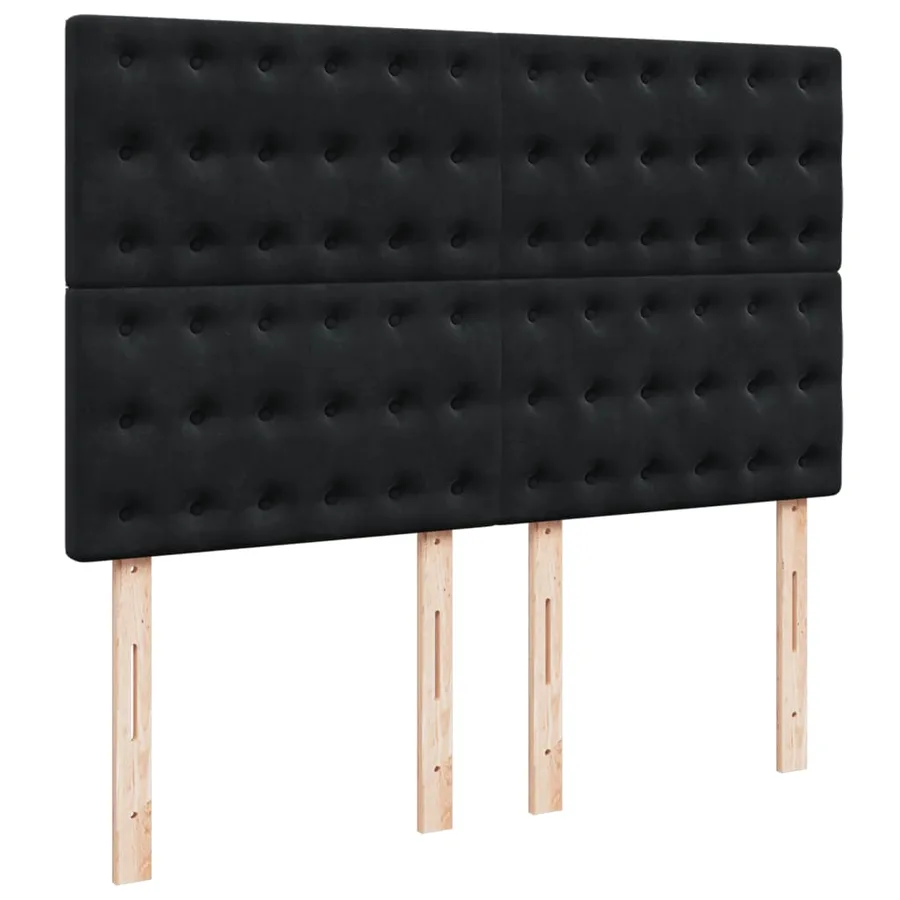 Sommier à lattes de lit avec matelas Noir 140x200 cm Velours - 7
