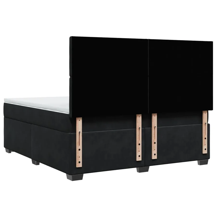 Sommier à lattes de lit avec matelas Noir 180x200 cm Velours - 12