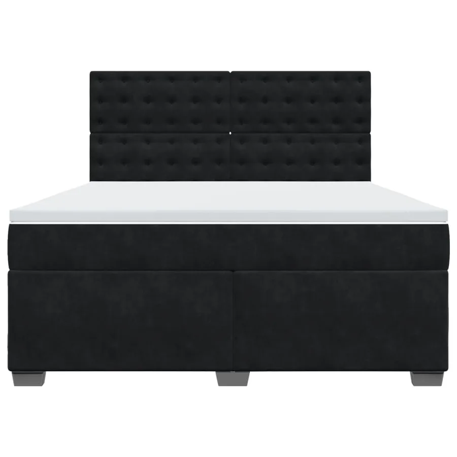 Sommier à lattes de lit avec matelas Noir 180x200 cm Velours - 6
