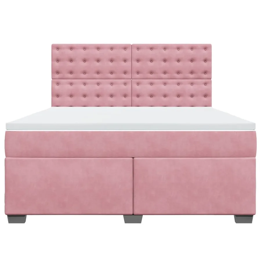 Sommier à lattes de lit avec matelas Rose 180x200 cm Velours - 4