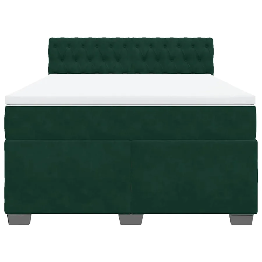 Sommier à lattes de lit et matelas Vert foncé 160x200cm Velours - 4