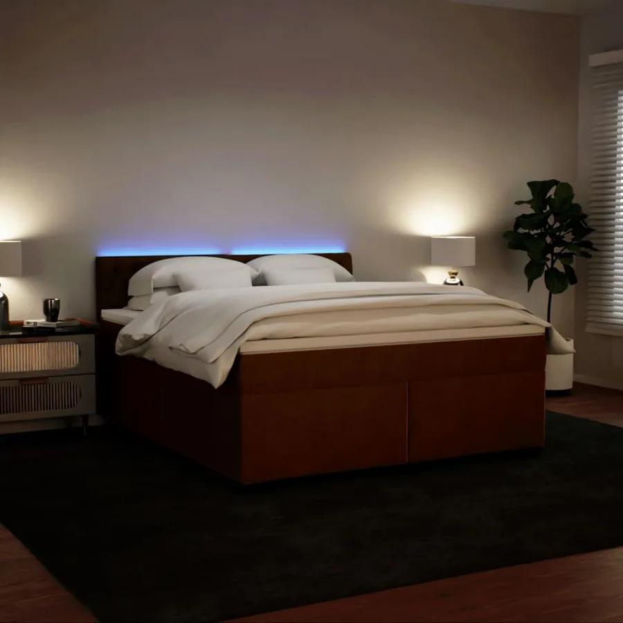 Sommier à lattes de lit avec matelas Rose 180x200 cm Velours - 4