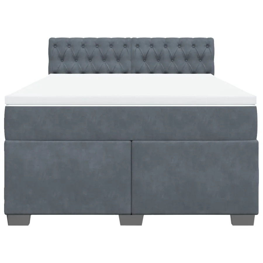 Sommier à lattes de lit et matelas Gris foncé 160x200cm Velours - 6