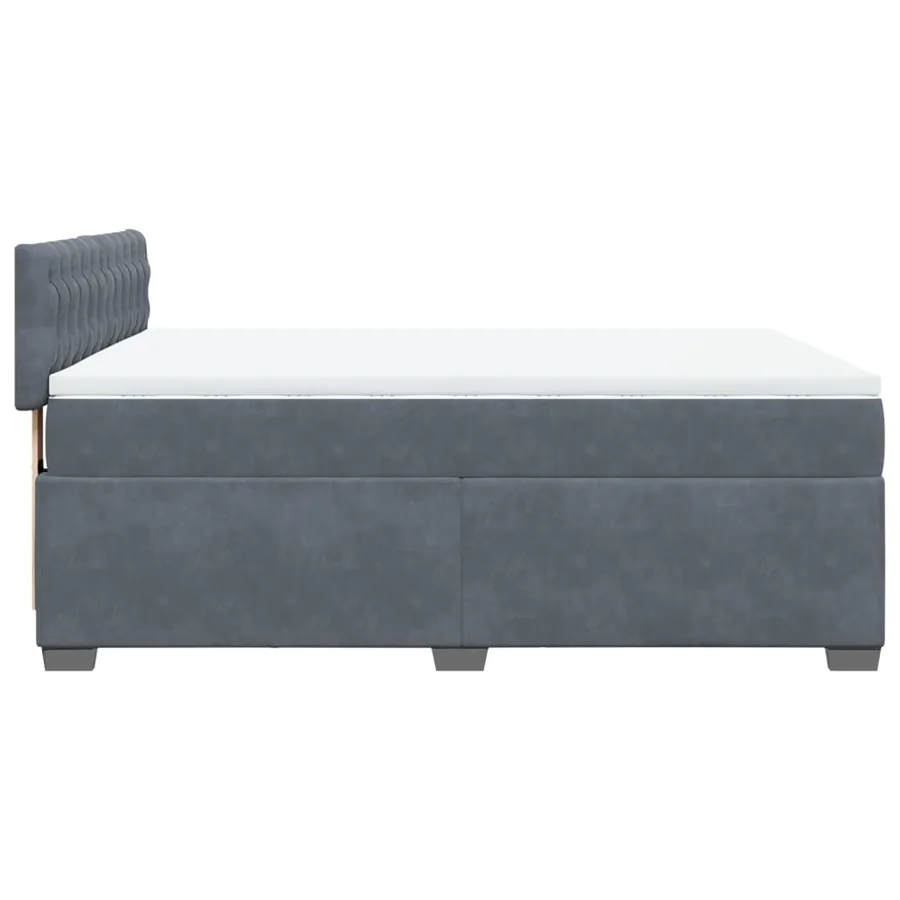 Sommier à lattes de lit et matelas Gris foncé 160x200cm Velours - 7