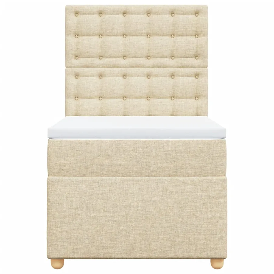Sommier à lattes de lit avec matelas Crème 80x200 cm Tissu - 6