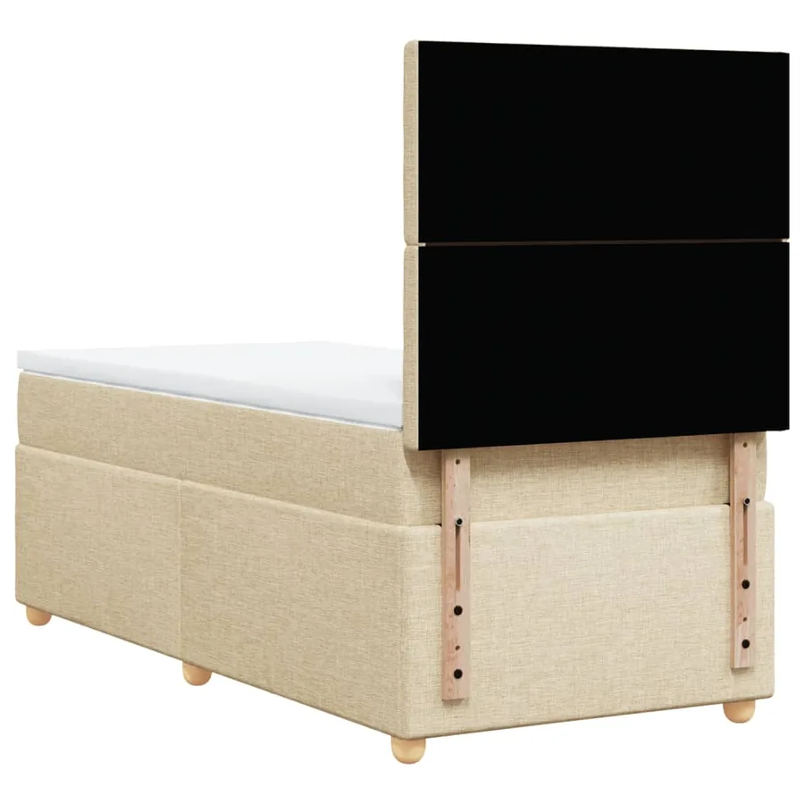Sommier à lattes de lit avec matelas Crème 80x200 cm Tissu - 8