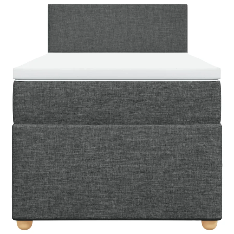Sommier à lattes de lit et matelas Gris foncé 90x190 cm Tissu - 4
