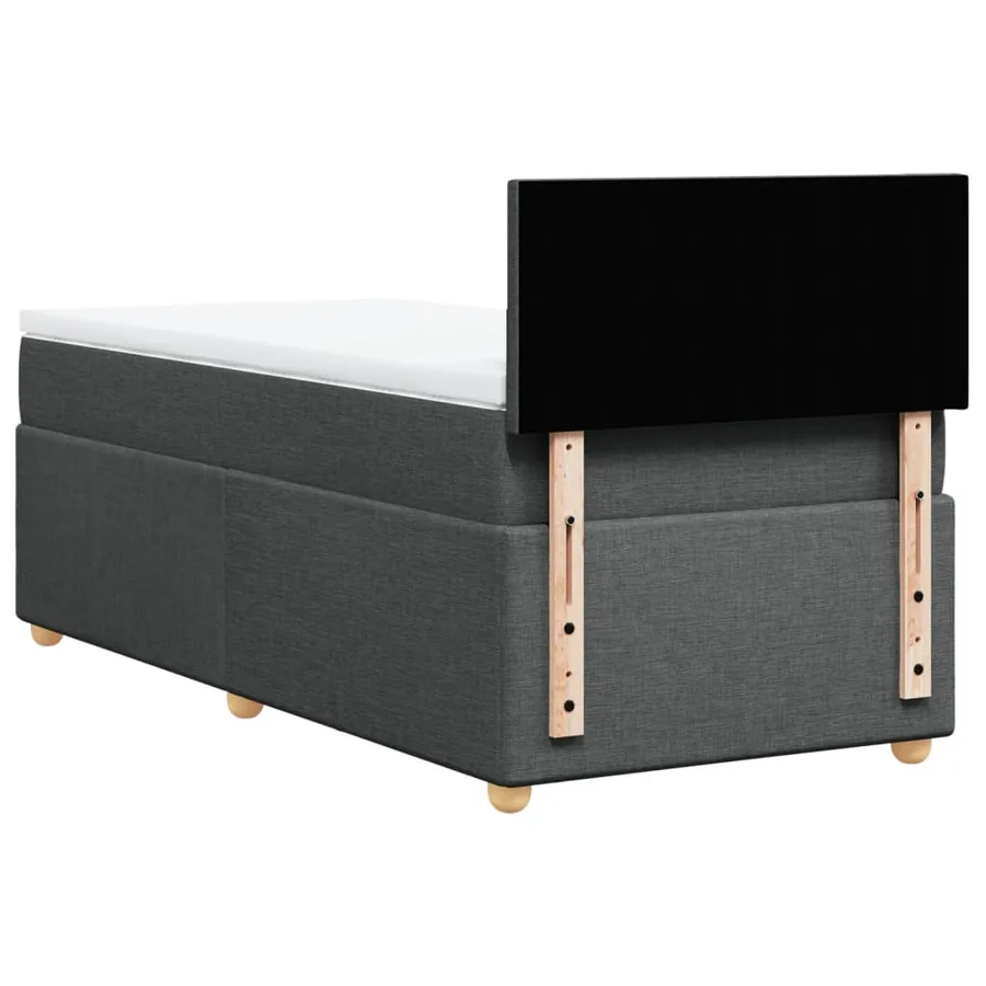 Sommier à lattes de lit et matelas Gris foncé 90x190 cm Tissu - 6