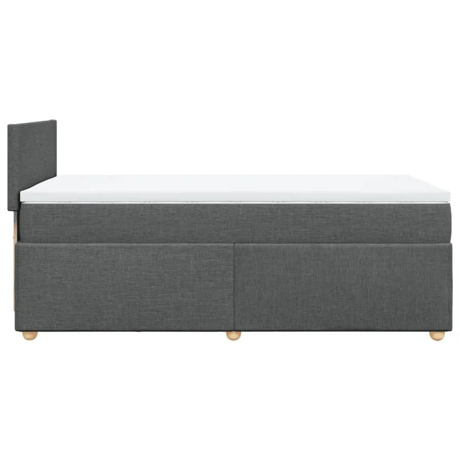 Sommier à lattes de lit et matelas Gris foncé 90x190 cm Tissu - 7