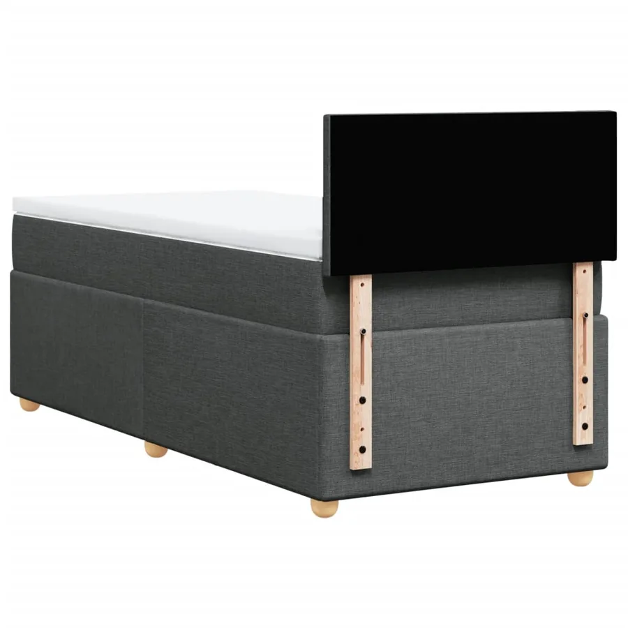 Sommier à lattes de lit et matelas Gris foncé 90x190 cm Tissu - 8
