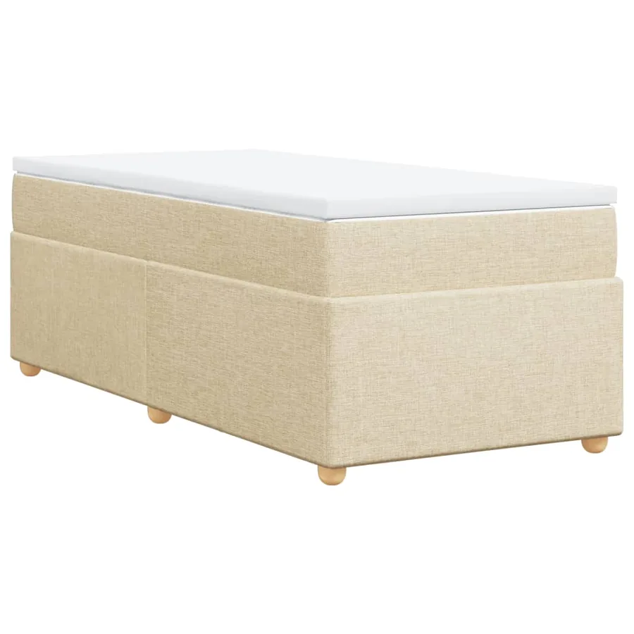 Sommier à lattes de lit avec matelas Crème 80x200 cm Tissu - 2