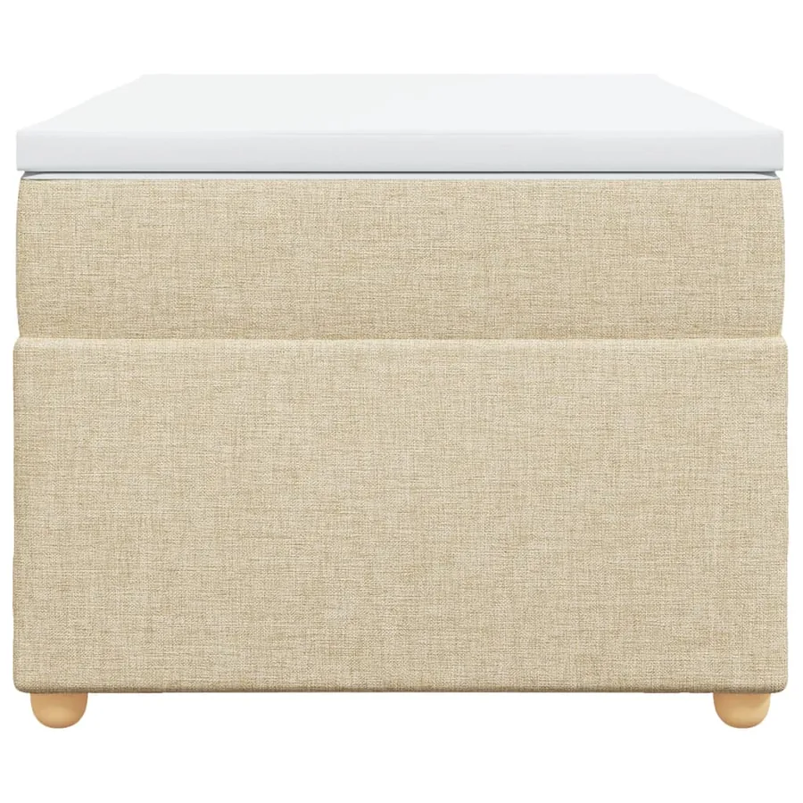 Sommier à lattes de lit avec matelas Crème 80x200 cm Tissu - 4