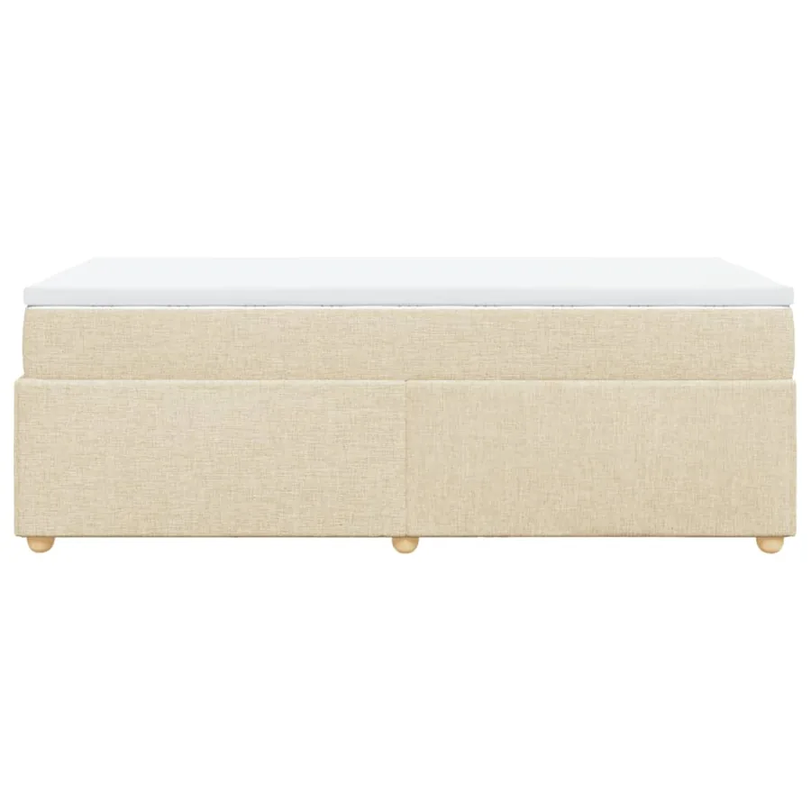Sommier à lattes de lit avec matelas Crème 80x200 cm Tissu - 8