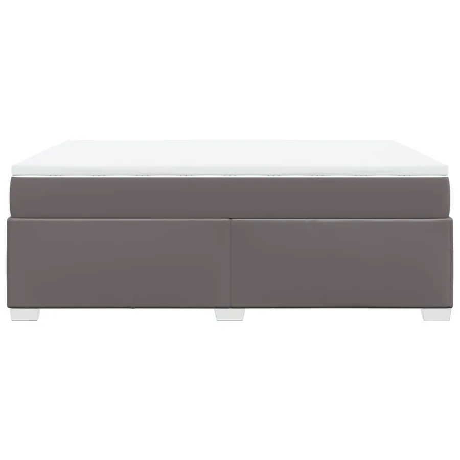 Sommier à lattes de lit avec matelas Gris 160x200 cm Similicuir - 8