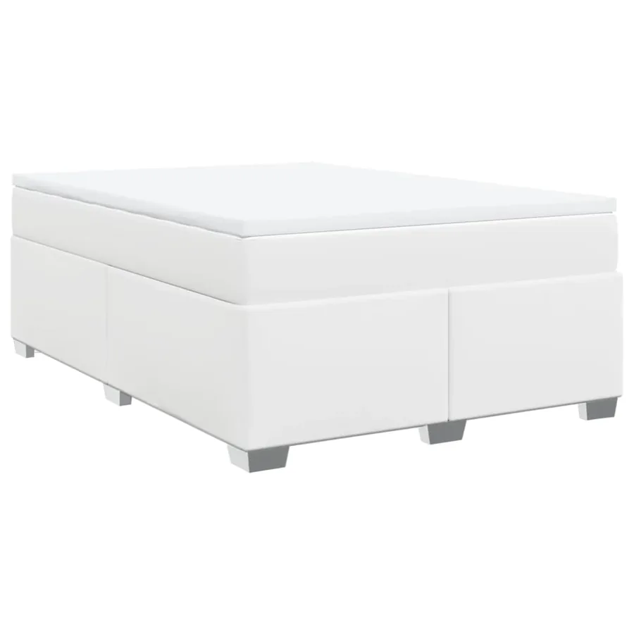 Sommier à lattes de lit avec matelas Blanc 140x190cm Similicuir - 2
