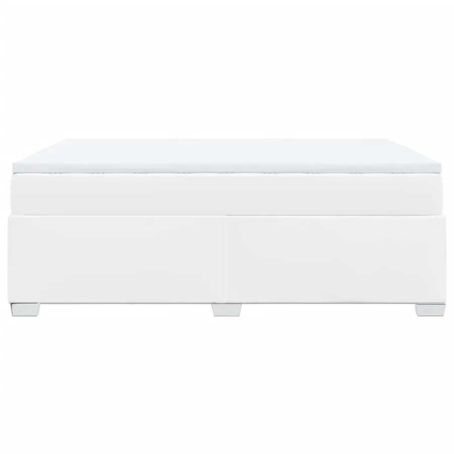 Sommier à lattes de lit avec matelas Blanc 140x190cm Similicuir - 8