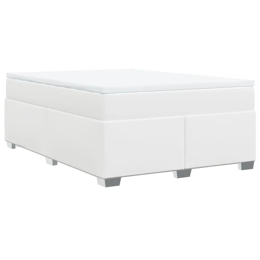 Sommier à lattes de lit avec matelas Blanc 140x190cm Similicuir - 9