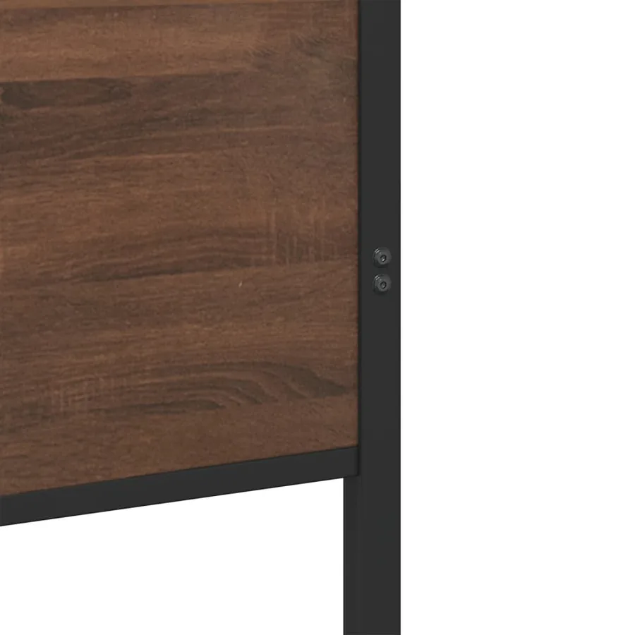 Cadre de lit en métal sans matelas chêne marron 150x200 cm - 8
