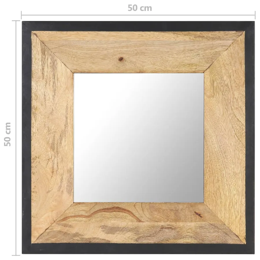 Miroir 50x50 cm Bois de manguier massif - 5
