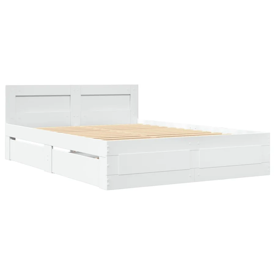 Cadre de lit avec tête de lit sans matelas blanc 120x190 cm - 3