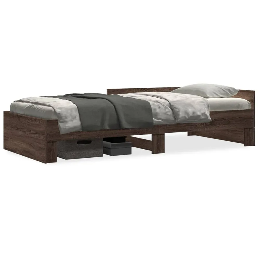 Cadre de lit sans matelas chêne marron 100x200 cm - 2