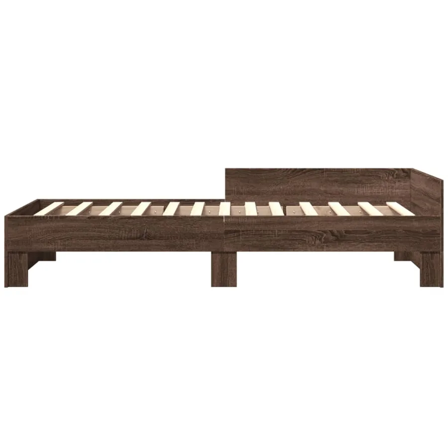 Cadre de lit sans matelas chêne marron 100x200 cm - 4