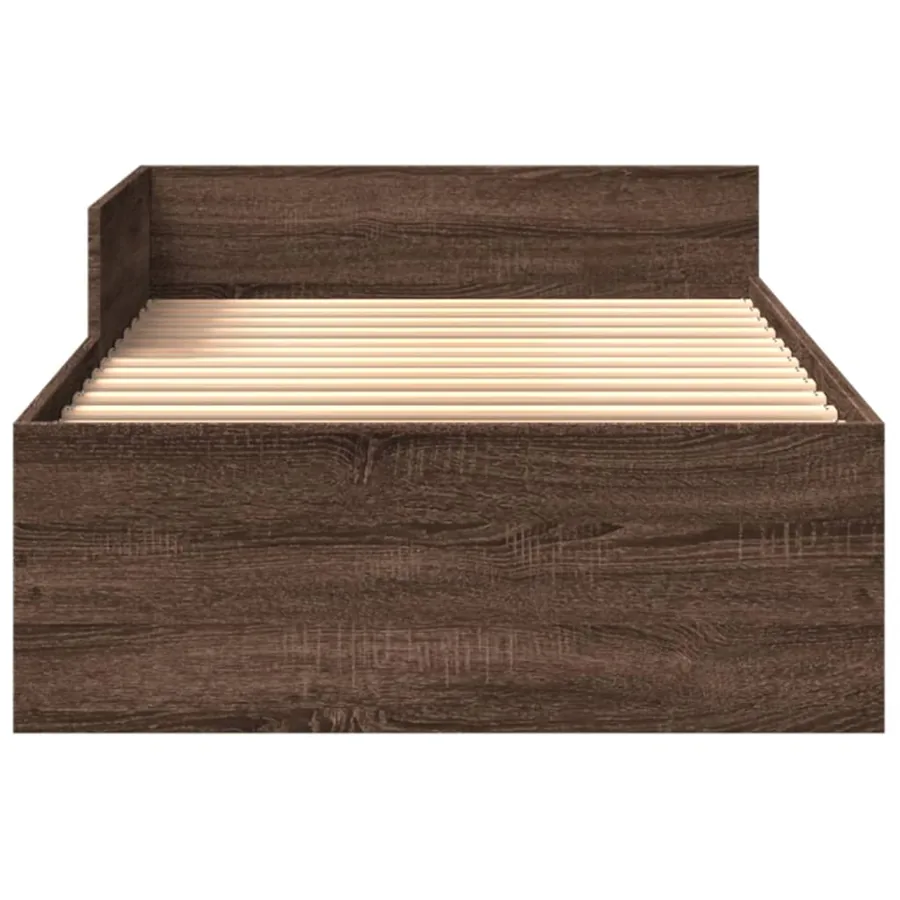 Cadre de lit sans matelas chêne marron 100x200 cm - 5