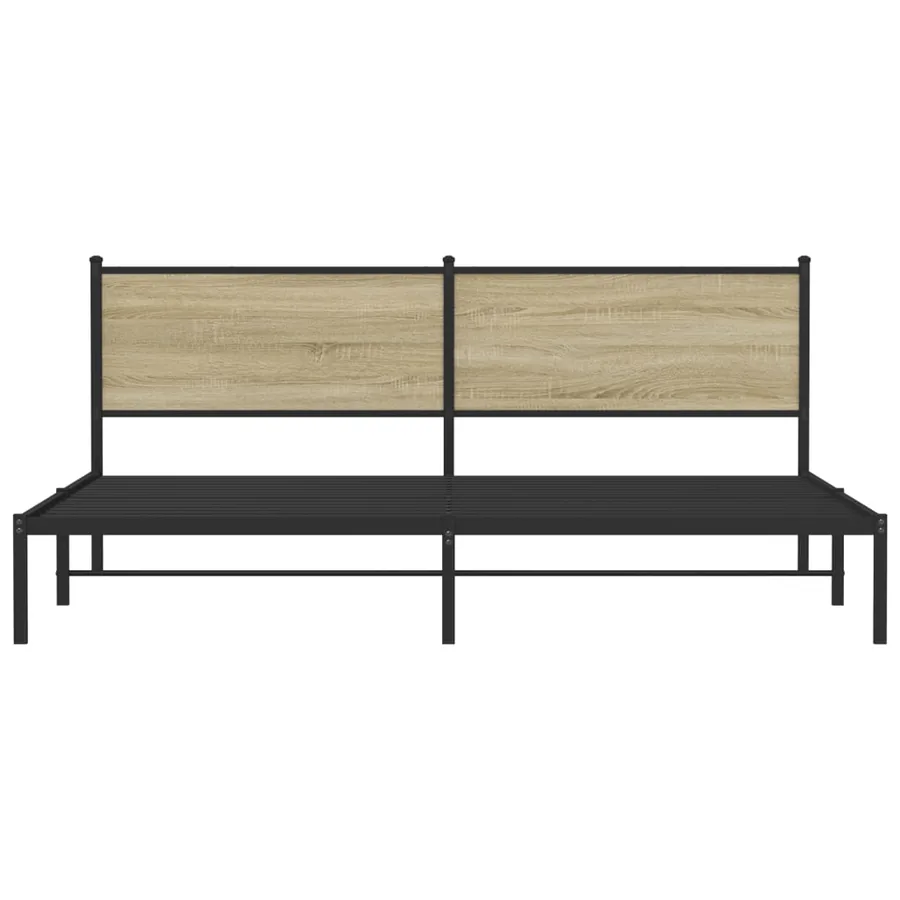 Cadre de lit en métal sans matelas chêne sonoma 200x200 cm - 5