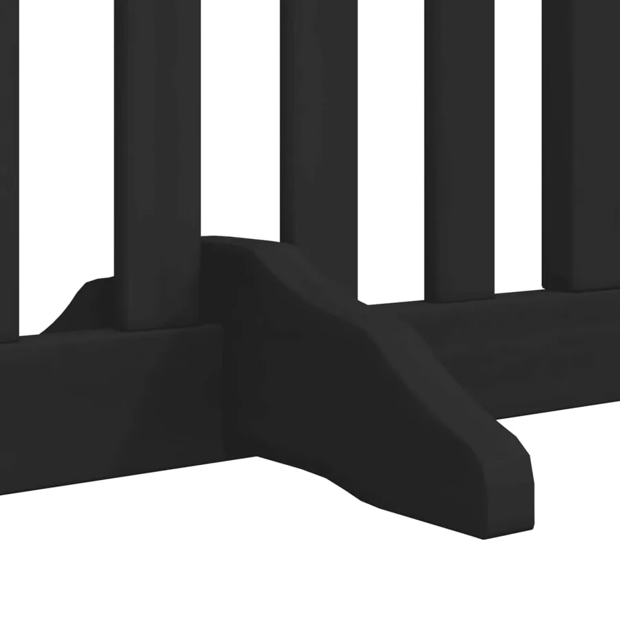 Barrière pour chiens et porte 4 panneaux noir bois de peuplier - 10
