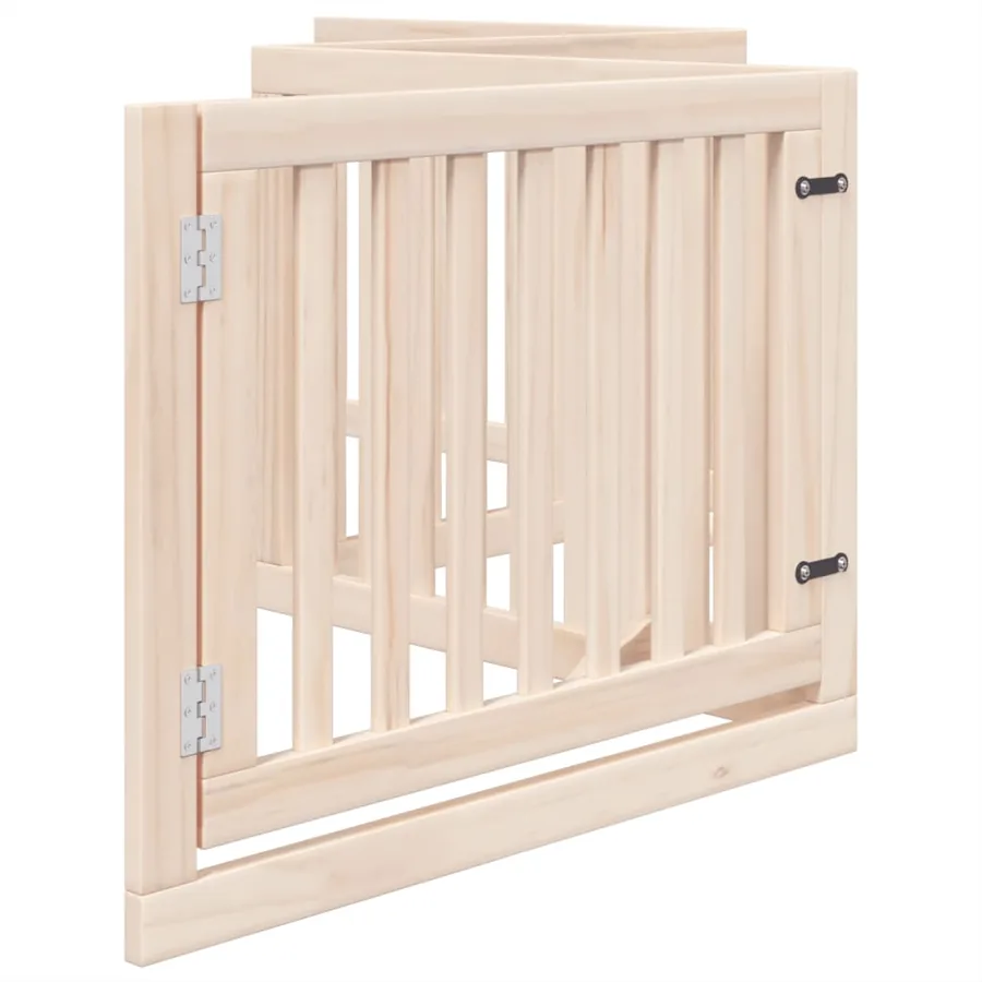 Barrière pour chien avec porte pliable 4 panneaux 320 cm Bois de peuplier - 5