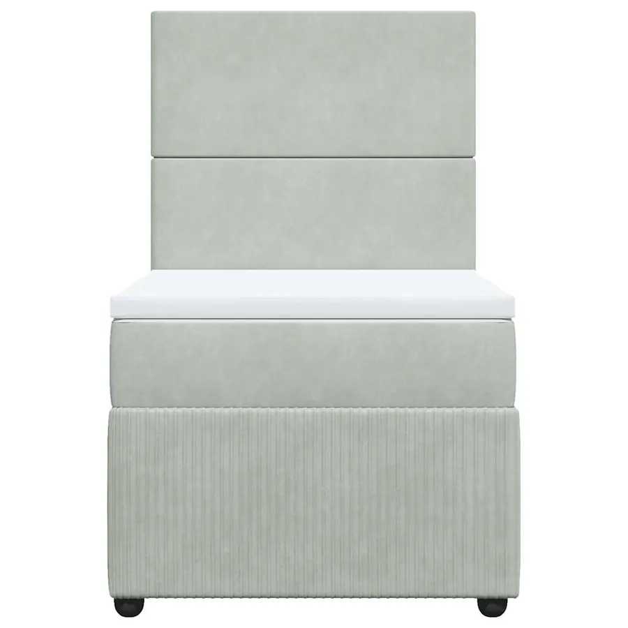 Sommier à lattes de lit et matelas Gris clair 80x200 cm Velours - 4