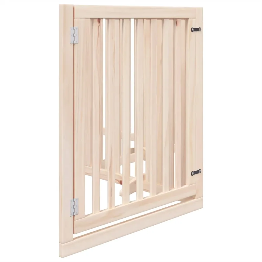 Barrière pour chiens avec porte 4 panneaux bois de peuplier - 5