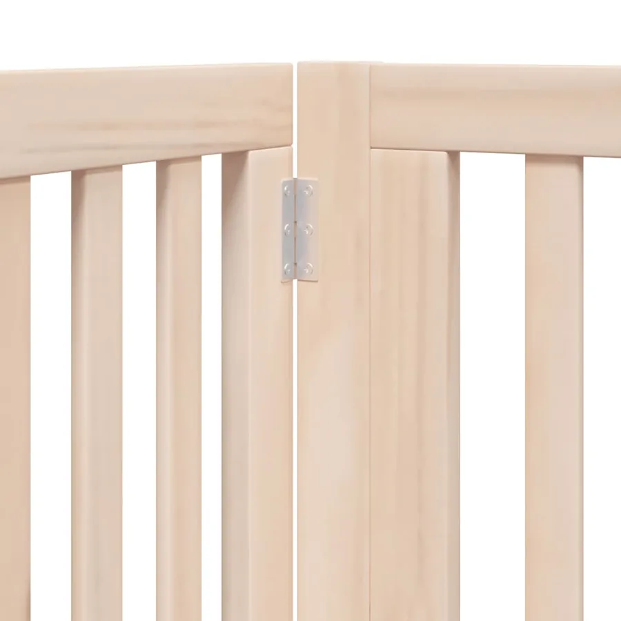 Barrière pour chiens avec porte 4 panneaux bois de peuplier - 8