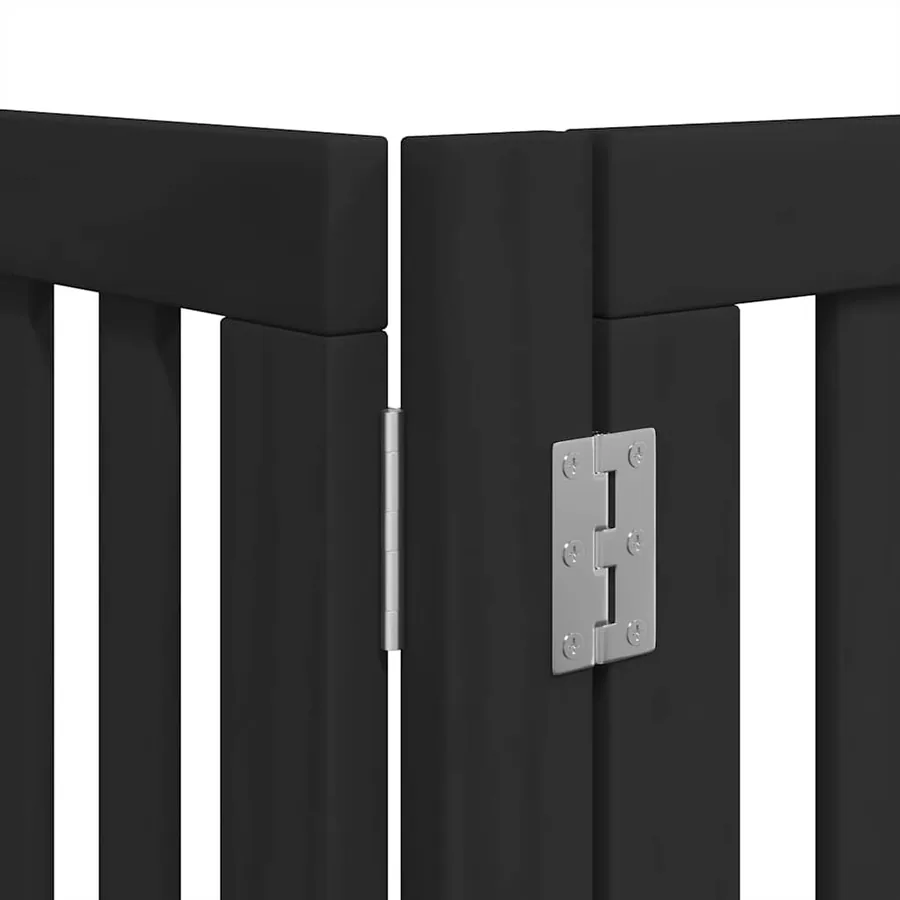 Barrière pour chien porte pliable 6 panneaux noir bois peuplier - 10
