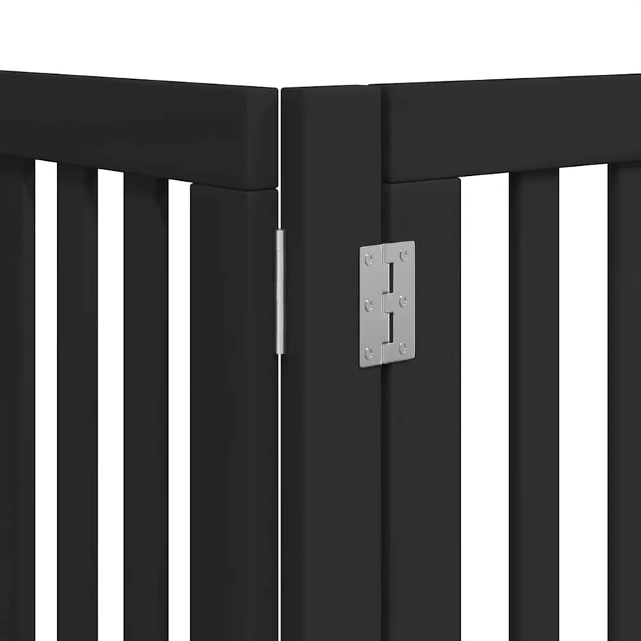 Barrière pour chien porte pliable 12panneaux noir bois peuplier - 10