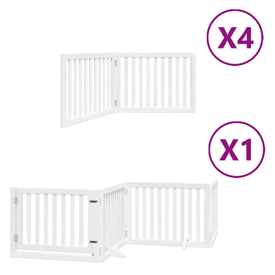 Barrière pour chien porte pliable 12 panneaux bois de peuplier - 2