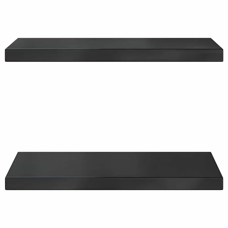 Étagères murales 2 pcs 50x30 cm noir acier inoxydable - 4