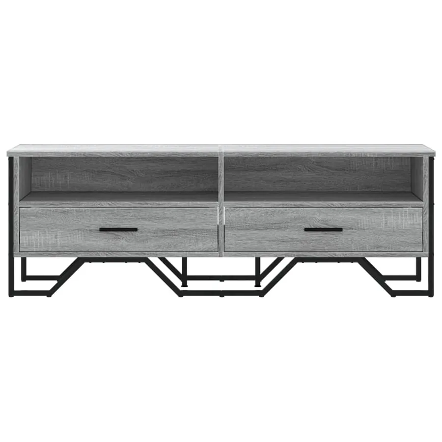 Meuble TV sonoma gris 122x34x41 cm bois d'ingénierie - 4