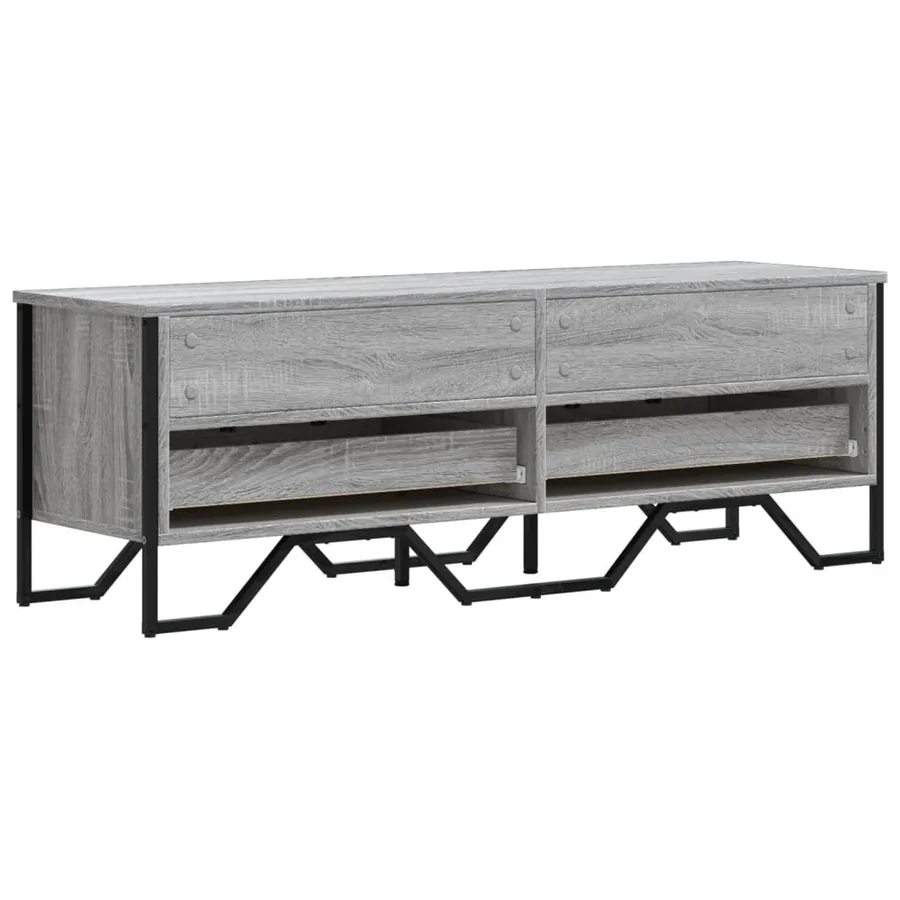 Meuble TV sonoma gris 122x34x41 cm bois d'ingénierie - 6
