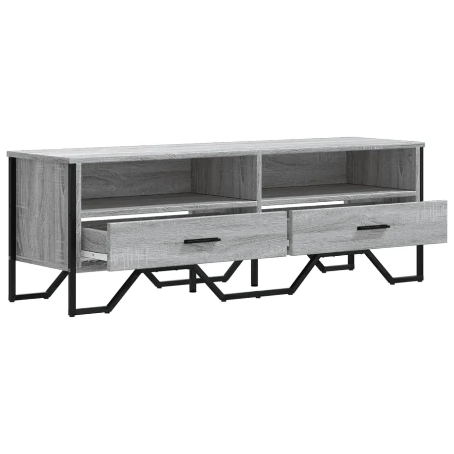 Meuble TV sonoma gris 122x34x41 cm bois d'ingénierie - 7